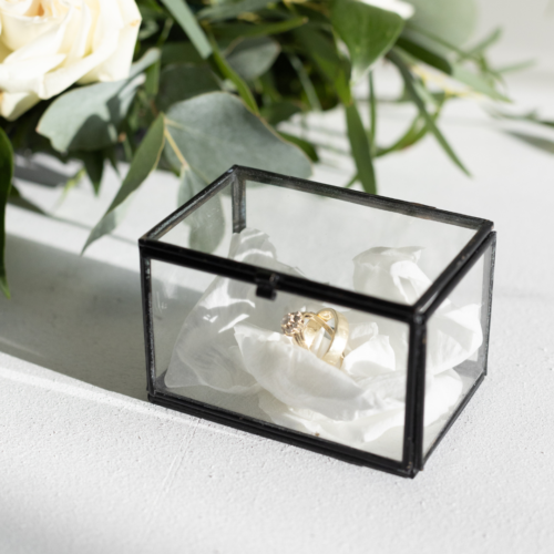 ringendoosje zwart geschikt voor bruiloft decoratie