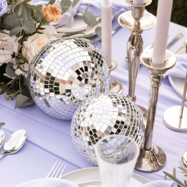 discobal als tafelstyling discobal zilver geschikt voor tafel styling