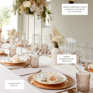Witte tafelloper Witte tafelloper voor babyshower