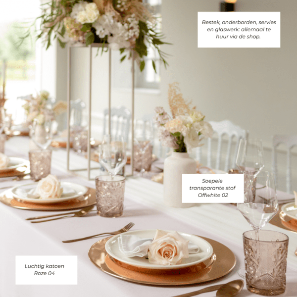 Witte tafelloper Witte tafelloper voor babyshower