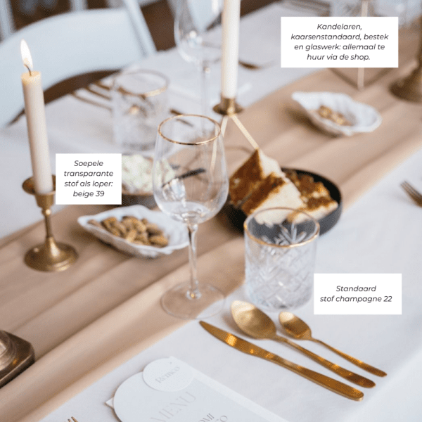 tafelloper stof beige stof voor tafellopers beige, geschikt voor bruiloften en 21 diners
