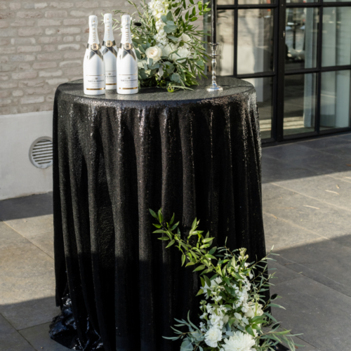 statafelhoes zwart glitter geschikt voor kerst decoratie