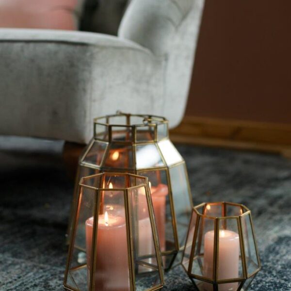 windlicht set glas en goud Windlicht terrarium goud helder glas huren bruiloft