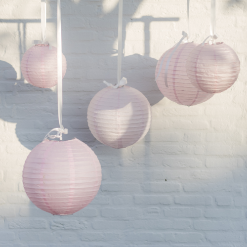 Set roze lampionnen. 10 Stuks