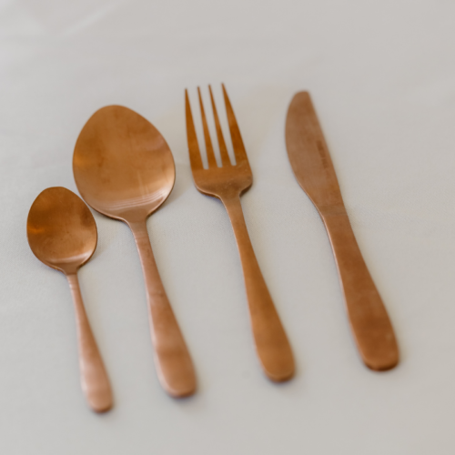 koperen bestek rosé geschikt voor bruiloft decoratie