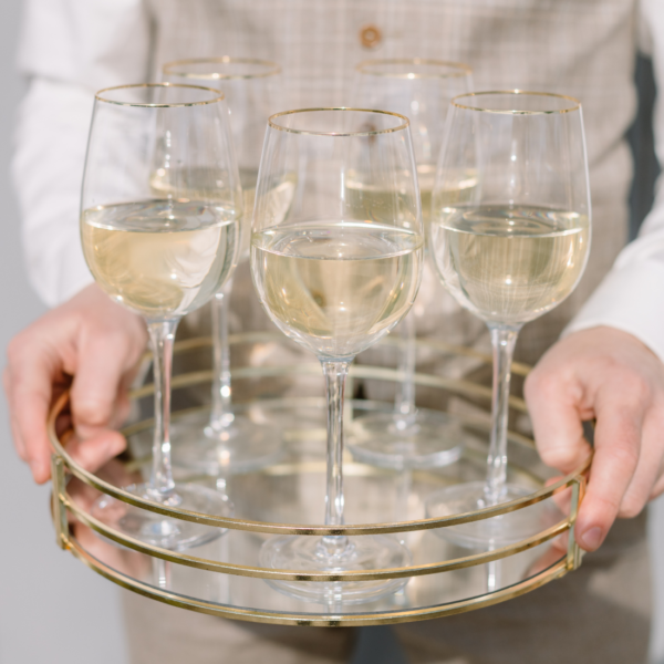 wijnglas met gouden rand dienblad goud geschikt voor 21-diner decoratie