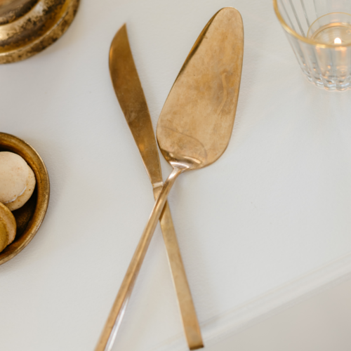 taartmes goud decoratie bruiloft
