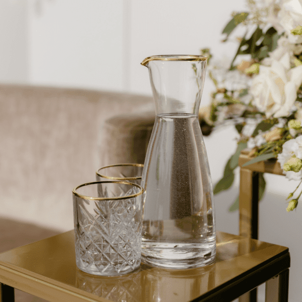 waterkaraf met gouden rand water karaf met gouden rand diner decoratie