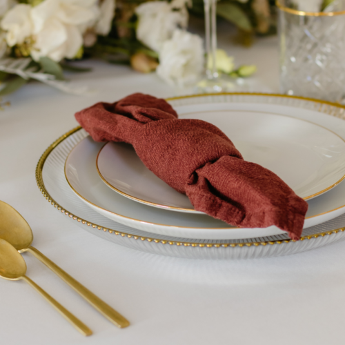 bordeaux rood servet terracotta geschikt voor bruiloft decoratie