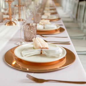 dinerbord koper geschikt voor bruiloft decoratie