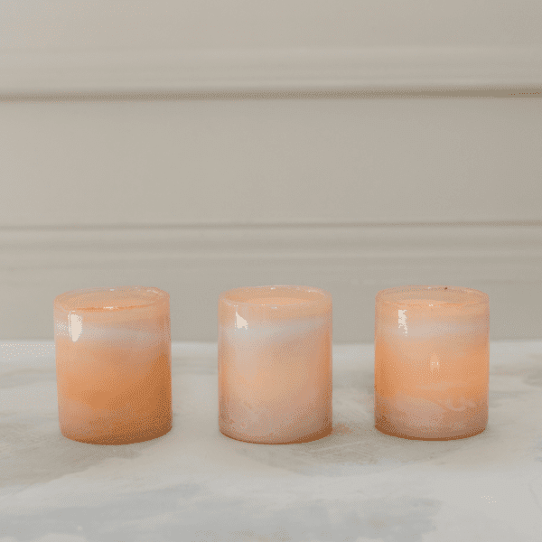 waxinelichtje peach waxinelichtjes peach zalm geschikt voor bruiloft decoratie