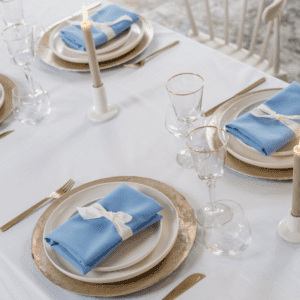 tafeldecoratie blauw en goud servet blauw geschikt voor decoratie bruiloft en 21-diner
