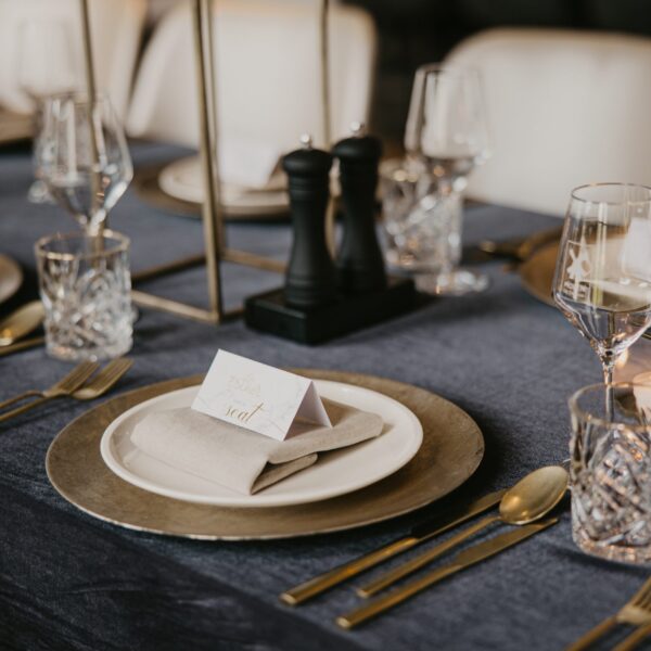 onderborden goud onderbord goud bruiloft huren fluweel diner tafelkleed blauwkunststof