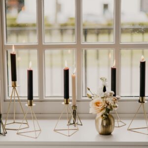 gouden kandelaren bruiloft huren decoratie versiering strak metaaldecoratie kerstborrel eindejaars receptie 21 diner