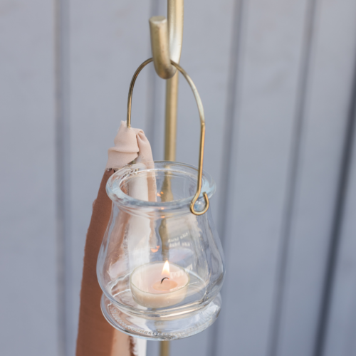 hangende glazen windlichtjes met hengsel