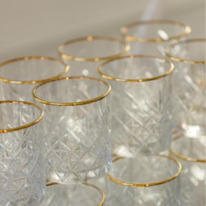 water / whiskeyglazen met gouden rand 21-diner decoratie