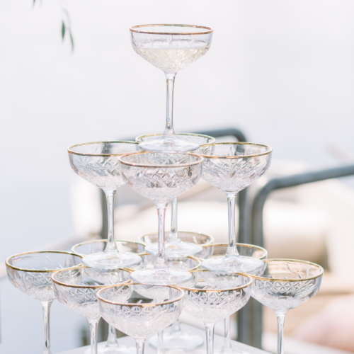 champagneglas gouden rand geschikt voor 21-diner