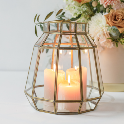 windlicht glas goud groot geschikt voor bruiloft decoratie