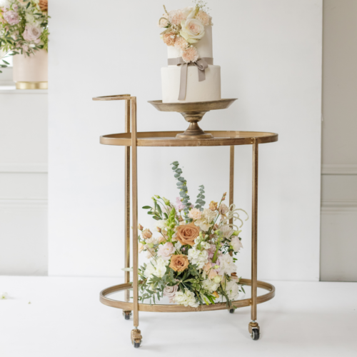 serveerwagen goud geschikt voor bruiloft decoratie