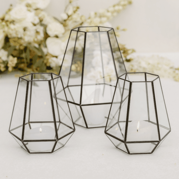 kaarshouder zwart kaarshouder zwart glas decoratie bruiloft