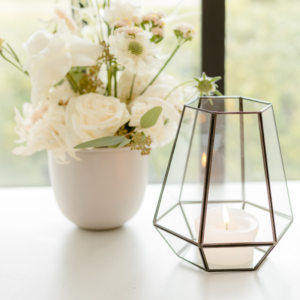 lantaarn zwart glas geschikt voor bruiloft decoratie