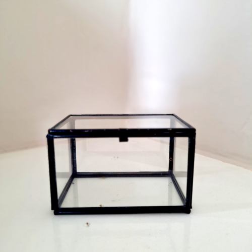 Ringendoosje zwart glas geschikt voor trouwringen bruiloft decoratie