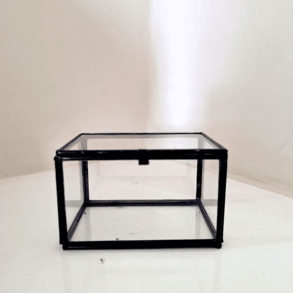 Ringendoosje zwart Ringendoosje zwart glas geschikt voor trouwringen bruiloft decoratie