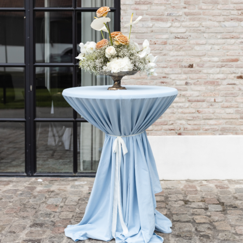 dusty blue statafelrok geschikt voor bruiloft decoratie