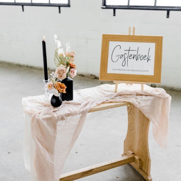 tekentafel ceremonie aankleding bruiloft tekentafel