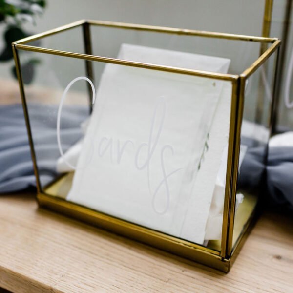 wishes box huren plexiglas enveloppendoos acryl bruiloft envelopbox glas kaartenbox envelop goud happy wishes cards wishes box transparant