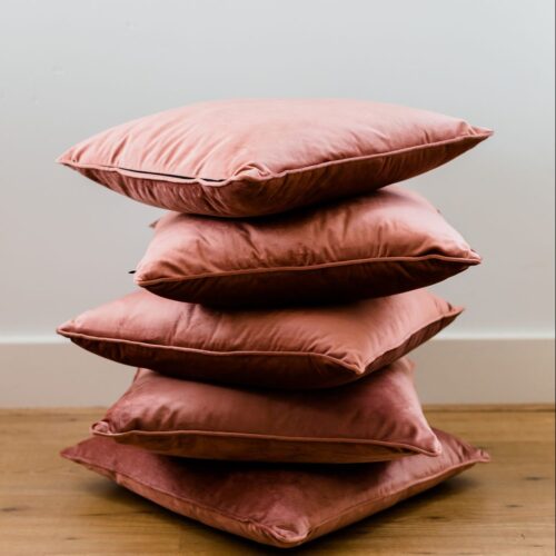 Set van 20 fluwelen kussens oud roze geschikt voor bruiloft decoratie