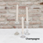 Ja, ik wil graag 10 champagnekleurige kaarsen bij kopen. +€13.50