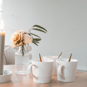 wit servies voor bruiloft of 21-diner huren