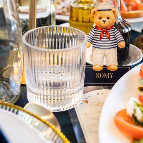 Glaswerk voor babyshower met een thema Glaswerk voor beren thema babyshower