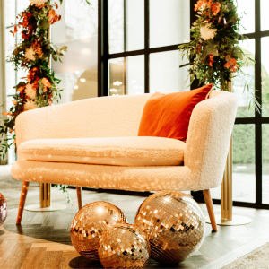 Discobal decoratie bruiloft goud en zilver