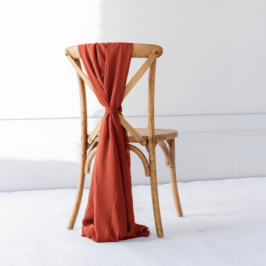 Terracotta stoeldecoratie – stoelsjerp van stof