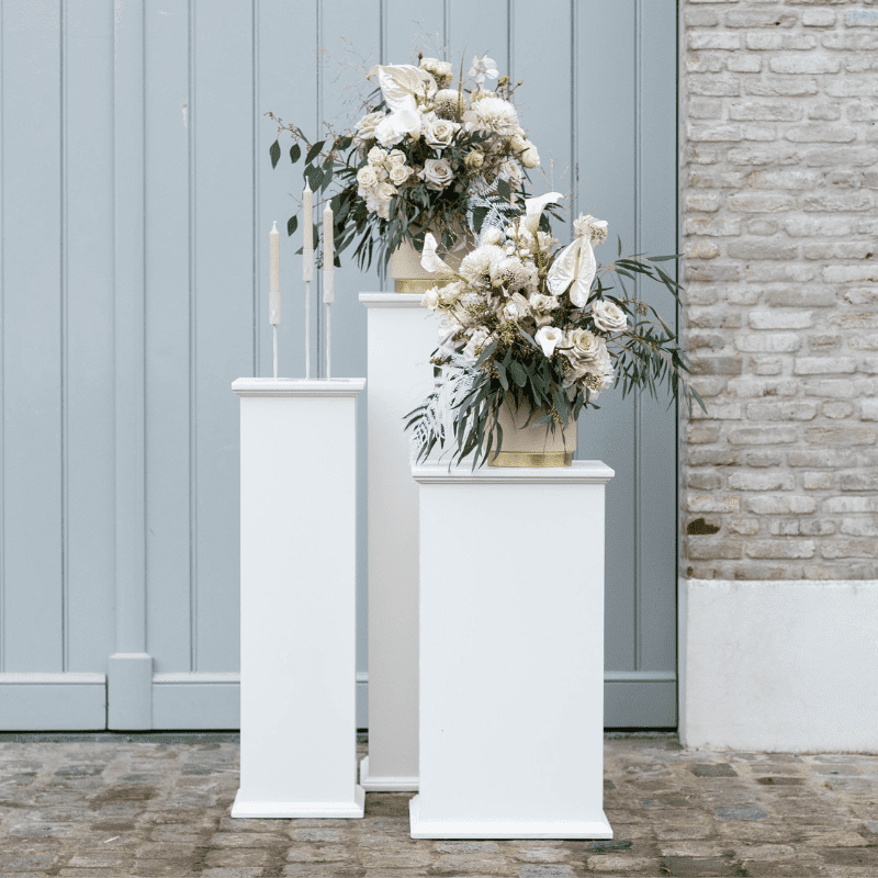 Sokkel wit 120 cm hoog