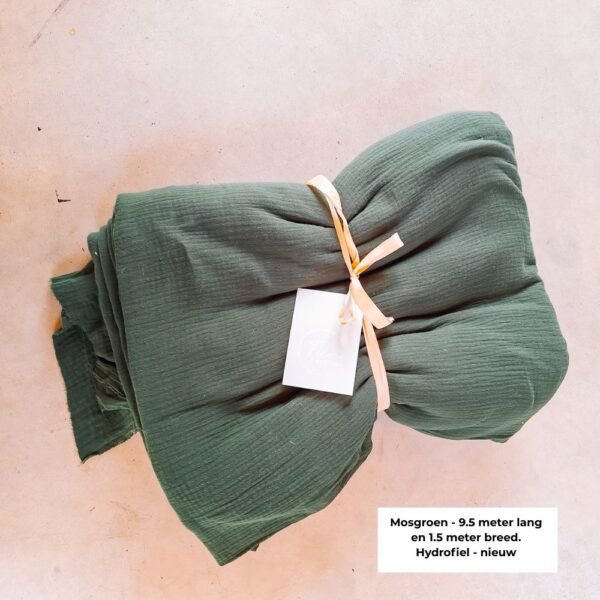 Hydrofiel mosgroen Hydrofiel mosgroene stof voor babydekens en decoratie. ( meter te koop in outlet