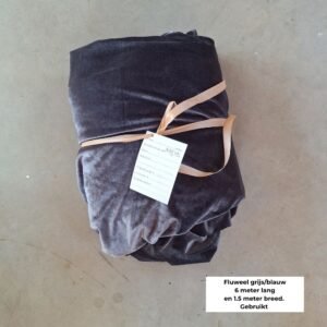 blauw grijs 6 meter blauw grijs fluweel voor kerst tafel. 6 meter lang