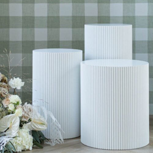 Ronde zuilen voor babyshower decoratie en sweet table